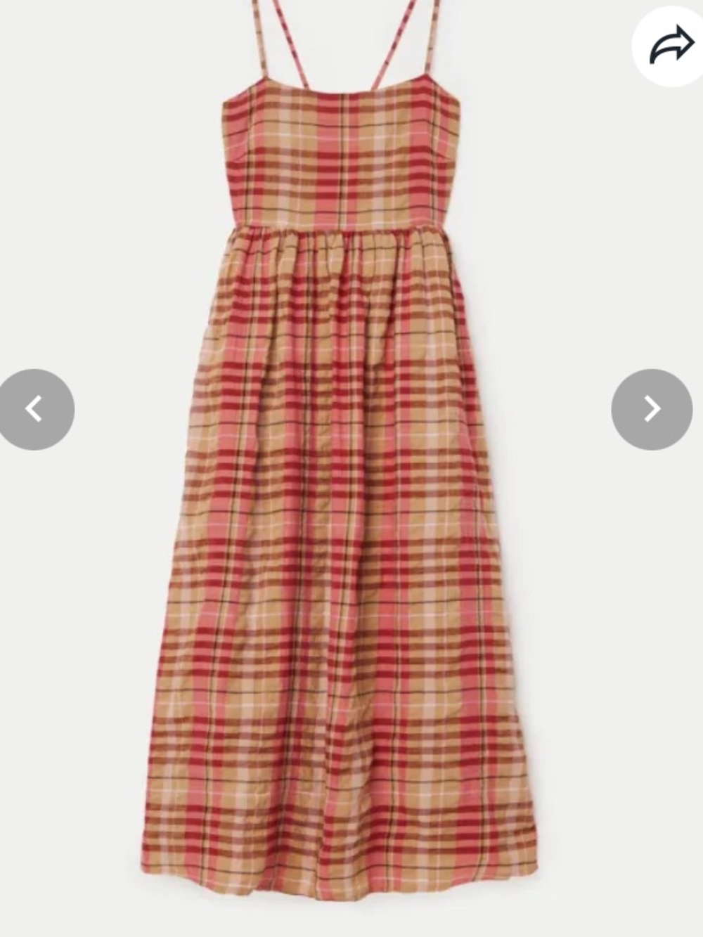 Frank & Oak Pink and Tan Plaid Maxi Dress - Picture 4 of 6